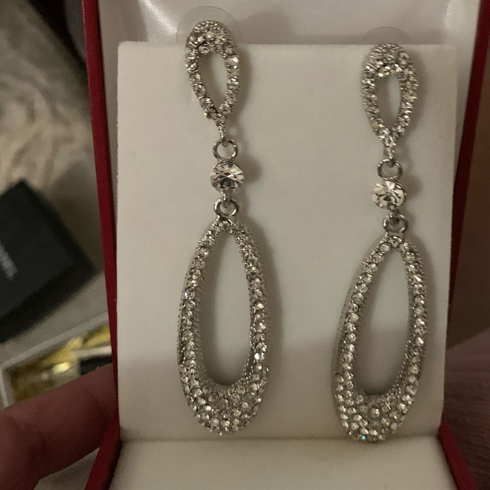 Long hanging classic evening earring